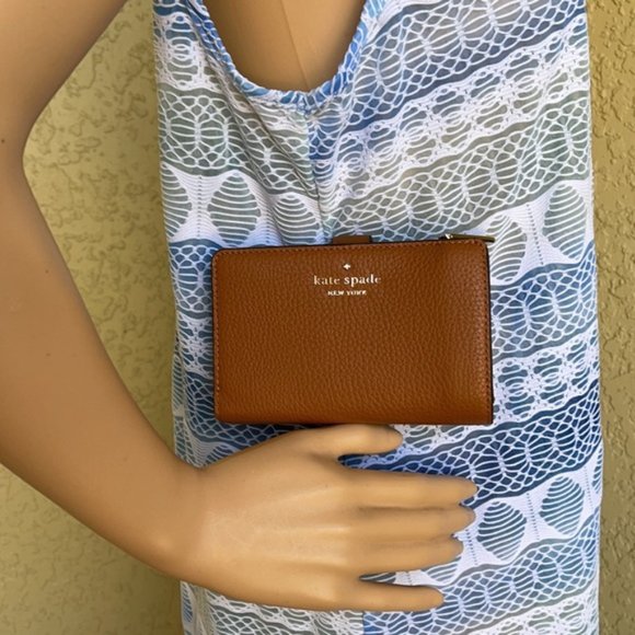 Kate Spade Leila Medium Compact Bifold Wallet Warm Gingerbread